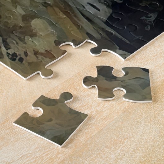 Un puzzle de lion blanc (Côté)