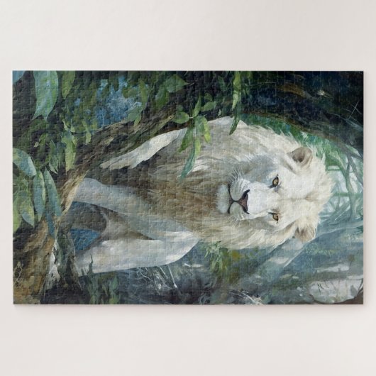 Un puzzle de lion blanc (Horizontal)