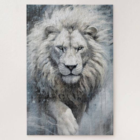 Un puzzle de lion blanc (Vertical)
