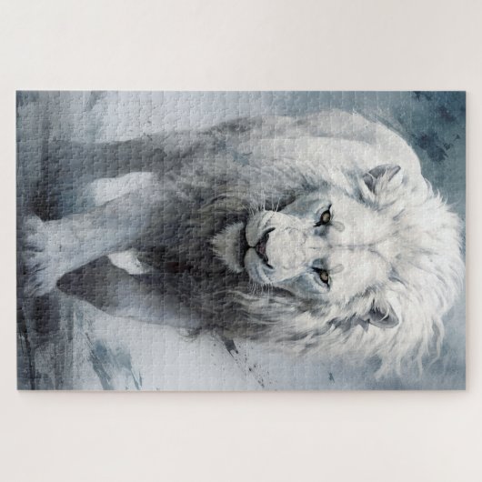 Un puzzle de lion blanc (Horizontal)