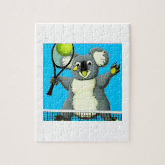 Un puzzle d'un koala jouant au tennis