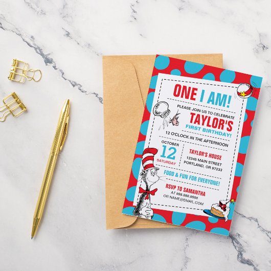 Un que je suis | Invitation d'anniversaire Chat da