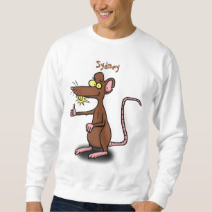 Un rat brun mignon pouce vers le haut dessin animé
