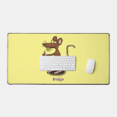 Un rat brun mignon pouce vers le haut dessin animé (Clavier et souris)