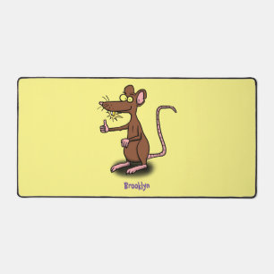 Un rat brun mignon pouce vers le haut dessin animé