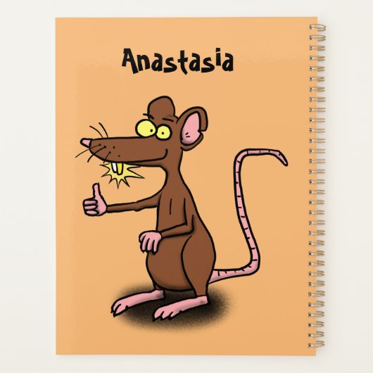 Un rat brun mignon pouce vers le haut dessin animé (Dos)