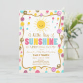 Un rayon de soleil Baby shower invitation Pink Blu (Debout devant)