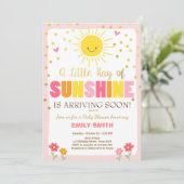 Un rayon de soleil Baby shower invitation Pink Gir (Debout devant)