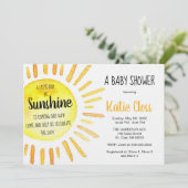 Un rayon de soleil - Invitation Baby shower (Debout devant)
