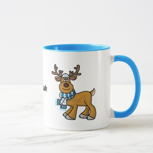 Un renne juif portant Yarmulke Chrismukkah Mug (Droite)