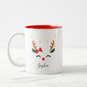 Un renne personnalisé face à la Mug de Noël avec l