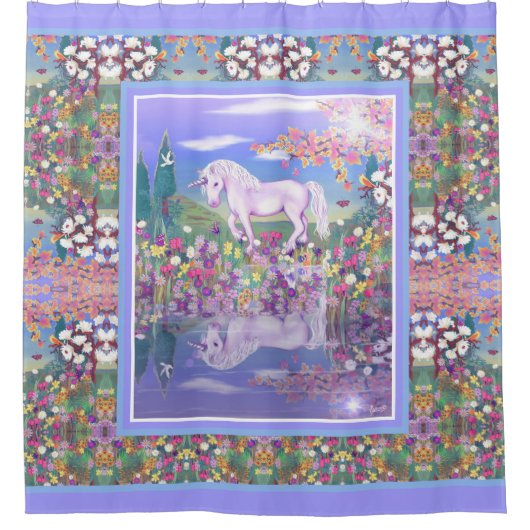 Un rideau de douche violet paradis (Devant)