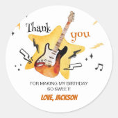 Un Rocks Guitare Anniversaire Sticker Étiquette (Devant)