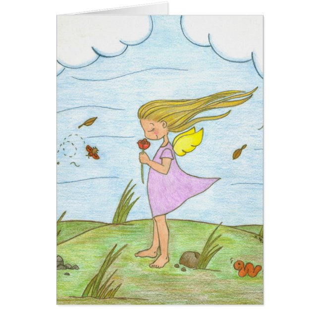 Un rose pour Danielle, carte vierge (Devant)