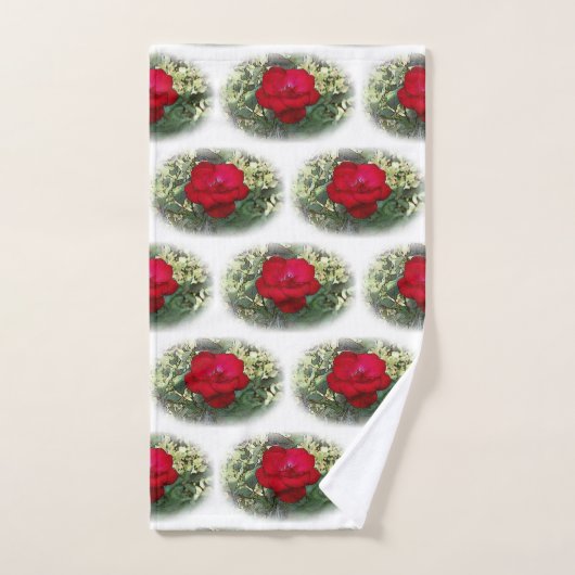 Un rose solitaire (Serviette à main)