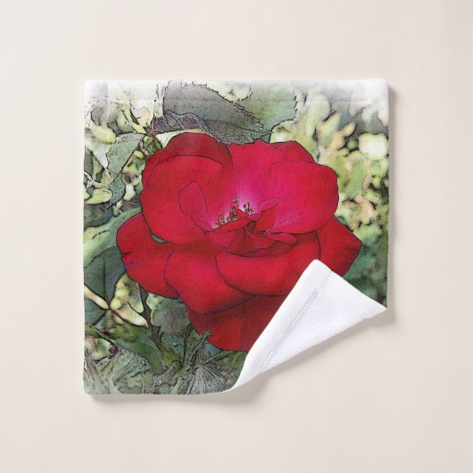 Un rose solitaire (Gant de toilette)