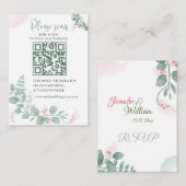 Un RSVP de mariage avec carte de boîtier de code Q (Devant / Derrière)