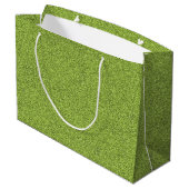 Un sac de shopping vert avec une poignée blanche (Dos Angle)