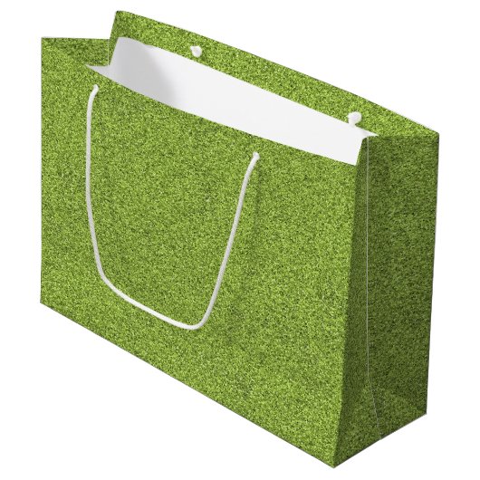 Un sac de shopping vert avec une poignée blanche (Devant Angle)