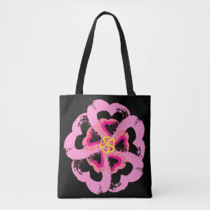 Un Sac fourre-tout de coeur en fleurs