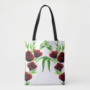 Un sac fourre-tout floral acrylique à course