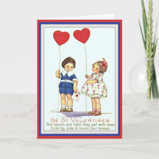 Un salut Valentin - Carte Valentine Vintage (Devant)