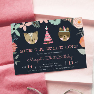 Un sauvage   Invitation de fête d'anniversaire