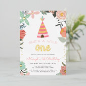 Un sauvage | Invitation Foil fête premier annivers (Debout devant)