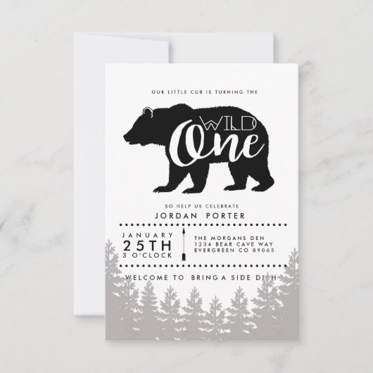 Un sauvage rustique | Invitation de fête d'anniver (Devant)