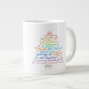 Un Sauveur est né Luke 2-11 mugs à l'arbre de Noël