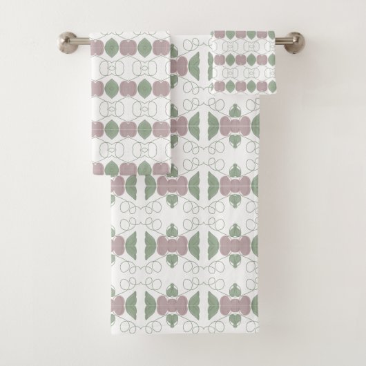 Un Serviette Dans Un Rose Floral Foncé Et Vert (En situation)
