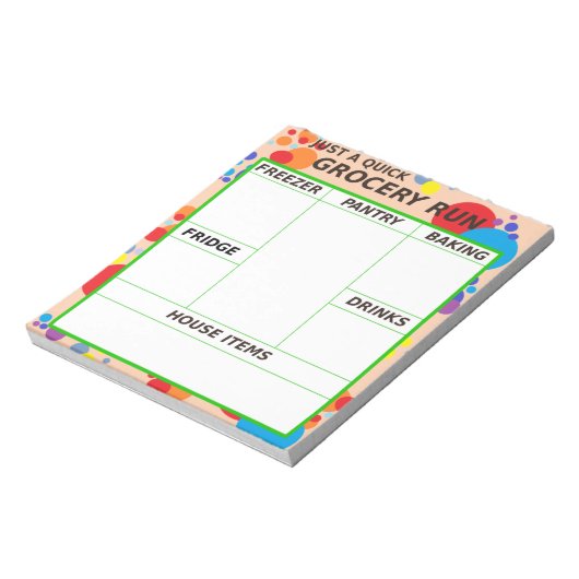 Un simple Bloc-notes à exécution rapide d'épicerie (Tourné)