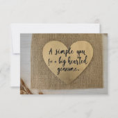 "Un simple merci pour un grand geste." (Devant)