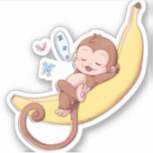 Un singe sifflant sur un Big Banana — Stickers ! (Devant)