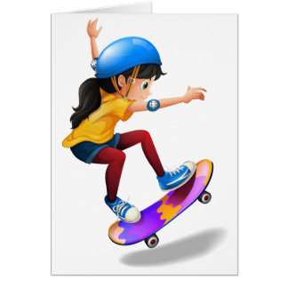 Un skateboarding de jeune fille