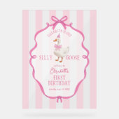 Un sot Oie rose Bow premier anniversaire Bienvenue (Recto)