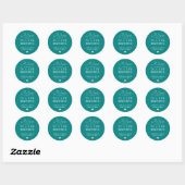 Un Sticker De Faveur Mariage Turquoise Terminant D (Feuille)