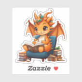 Un Sticker De Lecture De Dragon Orange (Feuille)