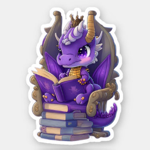 Un Sticker De Lecture De Dragon Violet