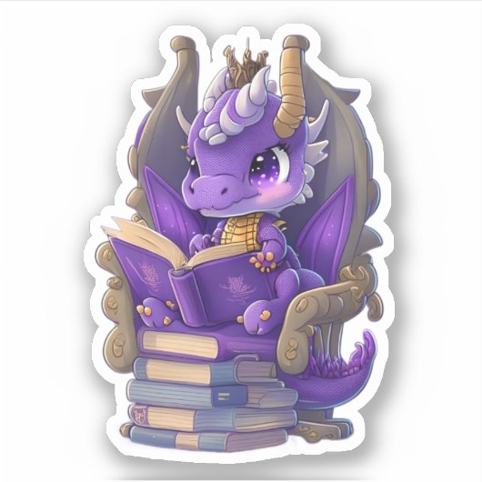Un Sticker De Lecture De Dragon Violet (Devant)