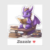 Un Sticker De Lecture De Dragon Violet (Feuille)