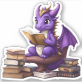 Un Sticker De Lecture De Dragon Violet (Devant)
