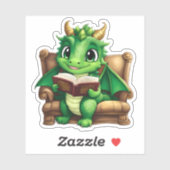 Un Sticker De Lecture Dragon Vert (Feuille)