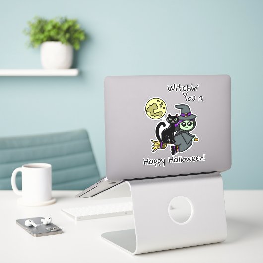 Un Sticker Halloween heureux (Ordinateur portable sur le bureau)