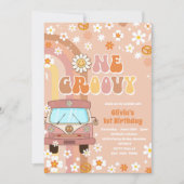 Un Super Retro Rainbow 1er anniversaire Invitation (Devant)