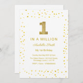 Un sur un million, 1er anniversaire invitation béb (Devant / Derrière)