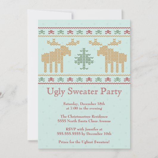 Un sweat moche invitation à fêter Noël (Devant)