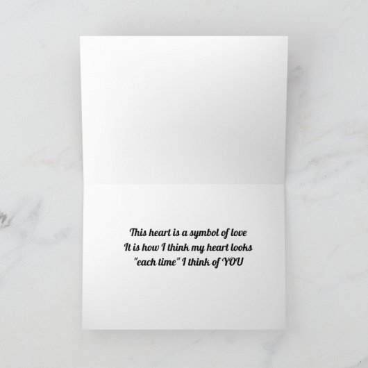 UN SYMBOLE DE "MON AMOUR" POUR VOUS CARTE D'AMOUR (Intérieur)