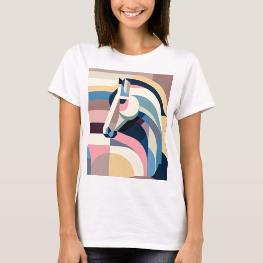 Un t-shirt avec une impression de cheval dans un s (Devant)