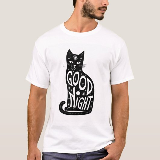 Un t-shirt design pour chat de bonne nuit (Devant)